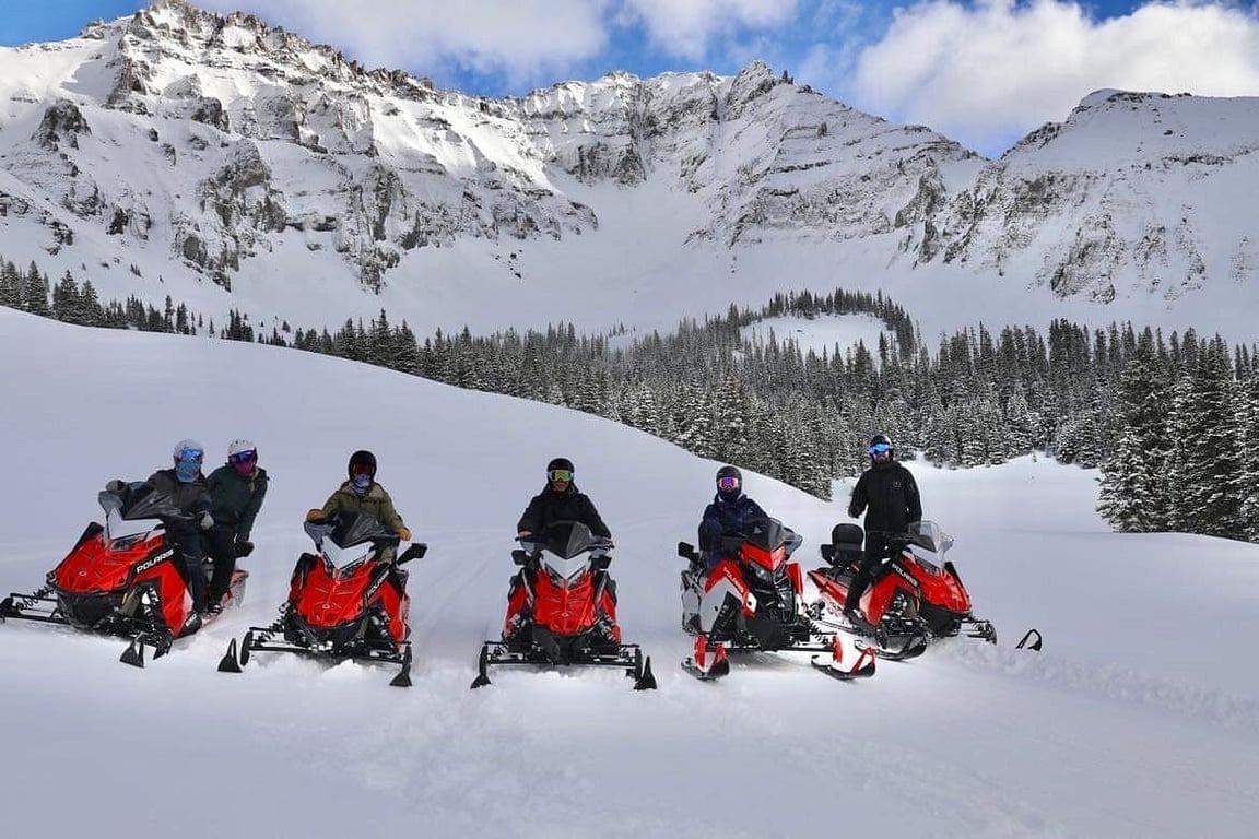 Snowmobiling near Telluride Alta Lakes views