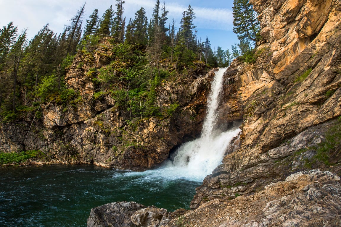 waterfall in glacier national park