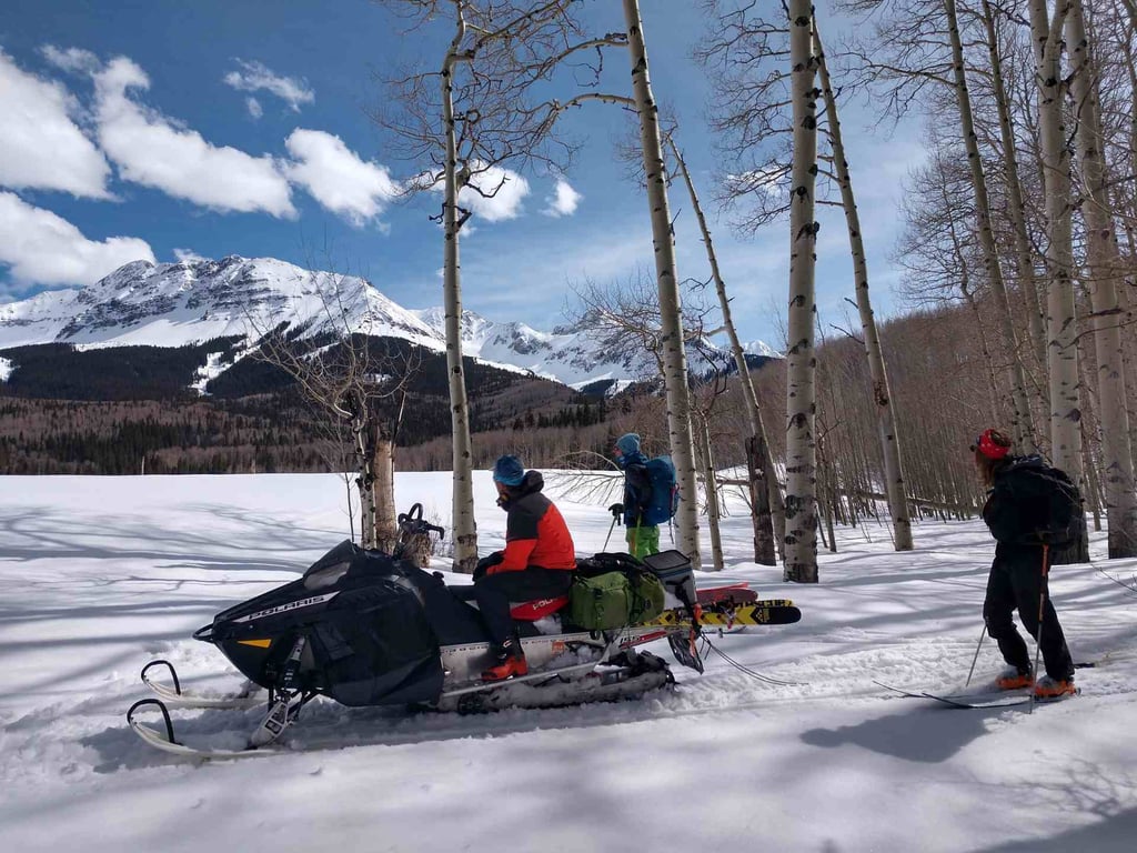 Snowmobile Assist Backcountry Ski Touring Tour Image 11