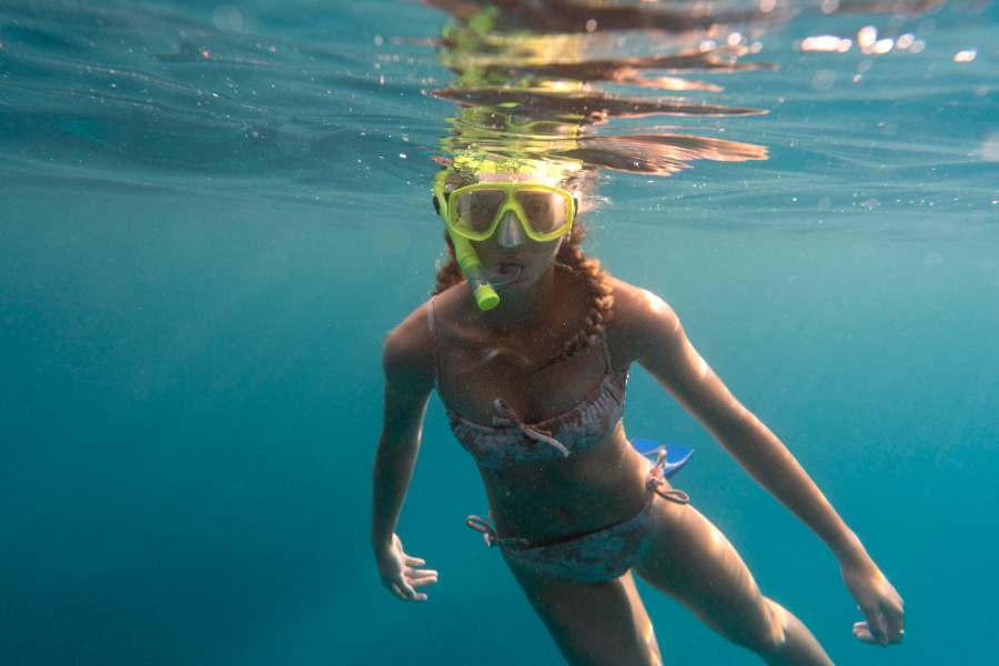 A girl enjoying scuba diving