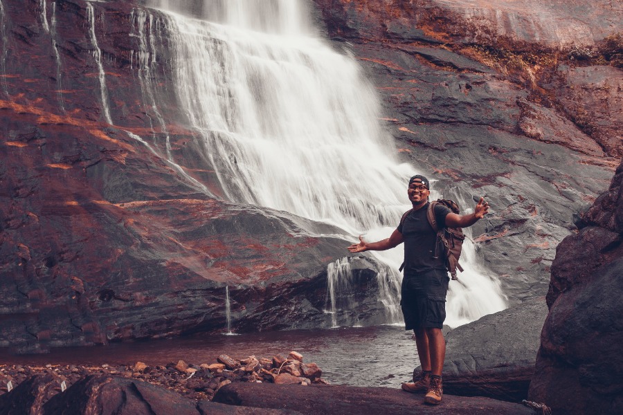 A man enjoying natural view