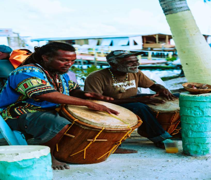 Two Men are playing the drums