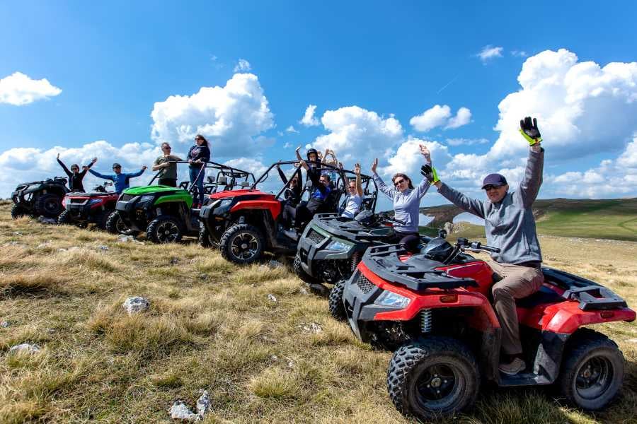 Some people are ready to go on an ATV adventure