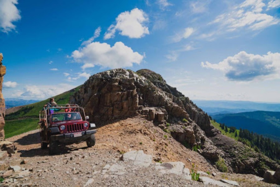 Some people are enjoying the jeep tour