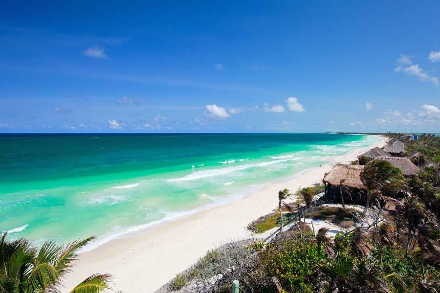 A beautiful view of the beach