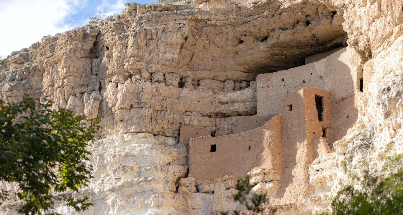 view of pueblan homes in hillside of national park