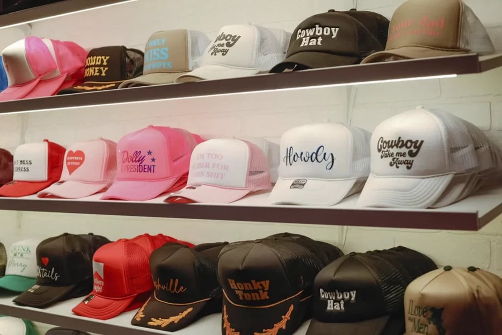 Honky Tonk Hat Bar | Custom Cowboy & Trucker Hat Experience Tour Image 3