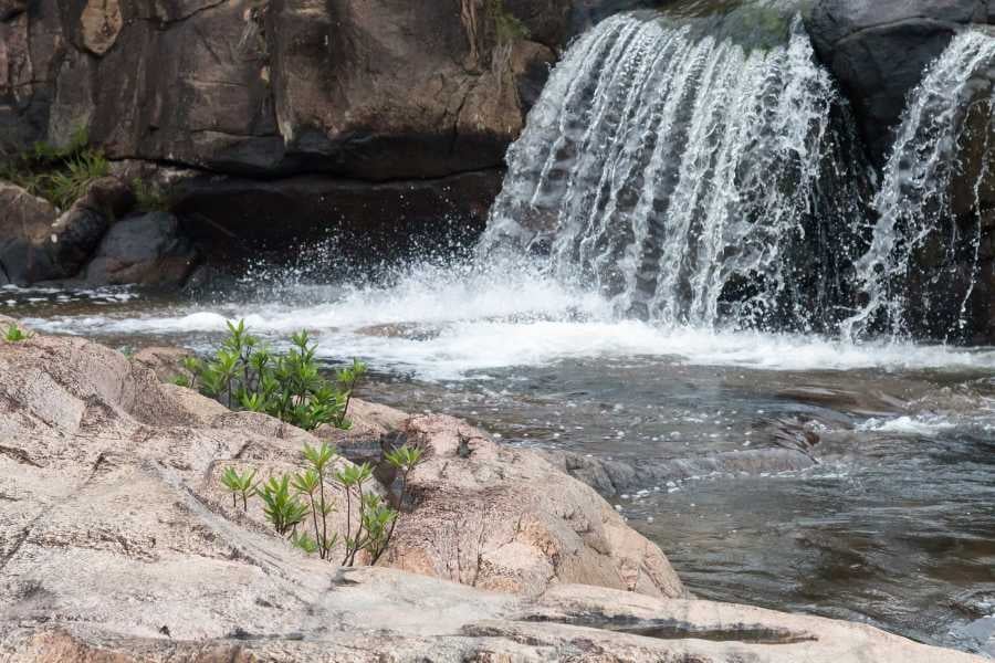 A beautiful view of the waterfall