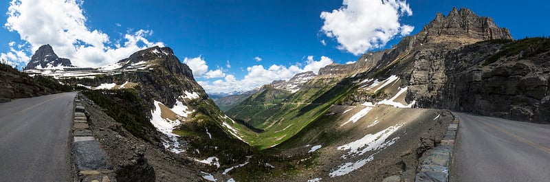 Panorama photo of Going-to-the-Sun Road