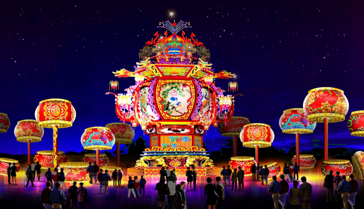 Colorful lantern displays at Zoolumination festival at Nashville Zoo in November