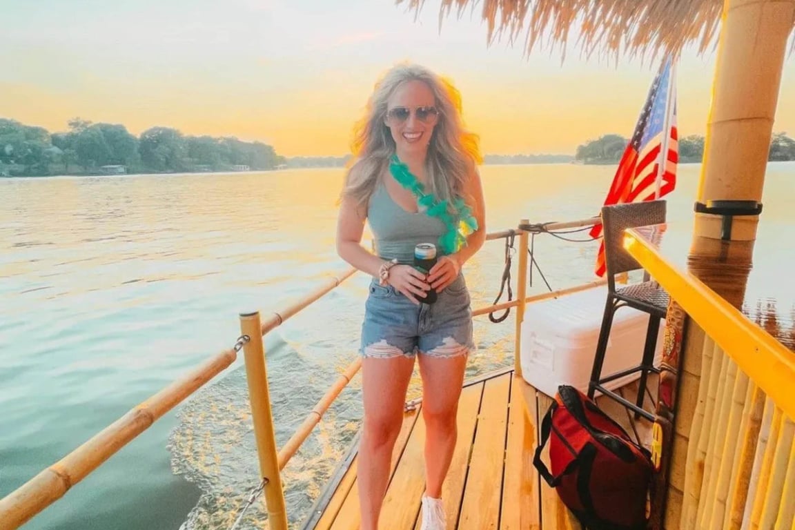 Sunset on the Nashville Tiki Boat