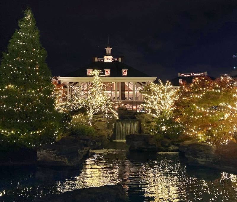 Nashville with holiday lights and festive displays in November
