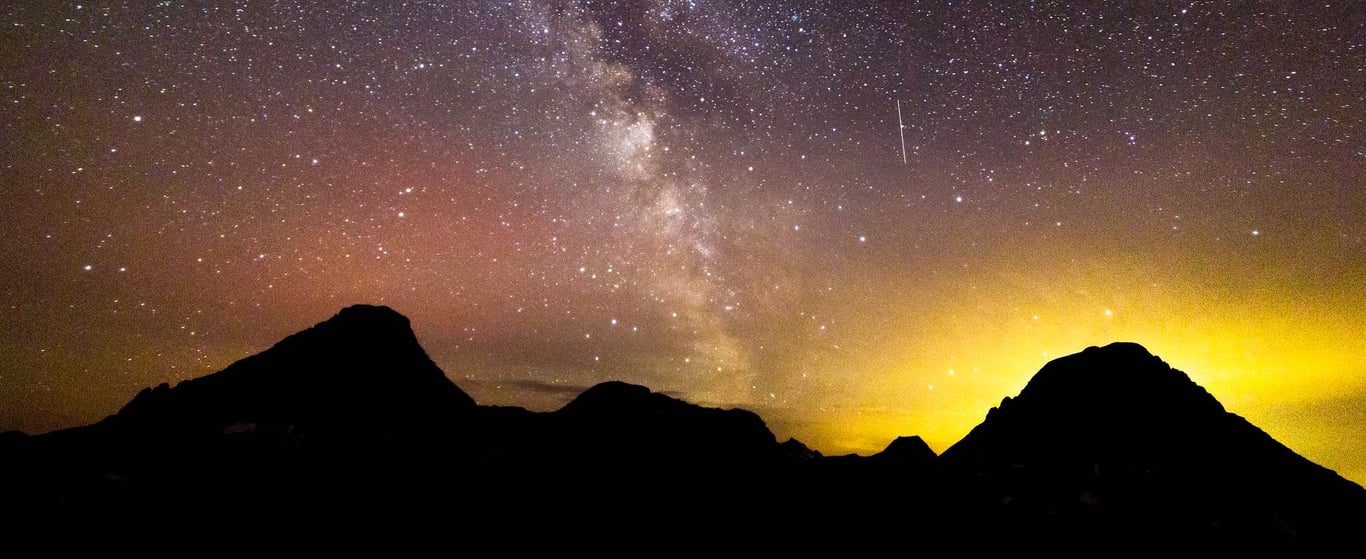 Night sky above Glacier National Park