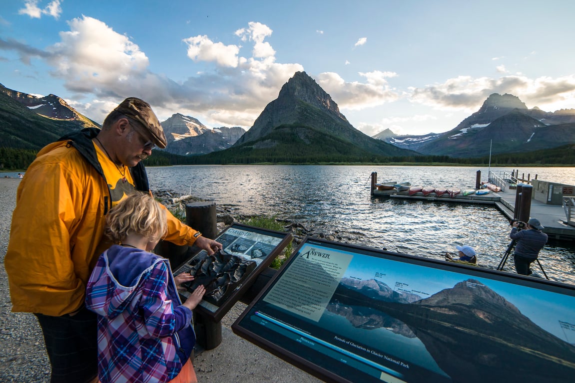 Visitors in Glacier National Park