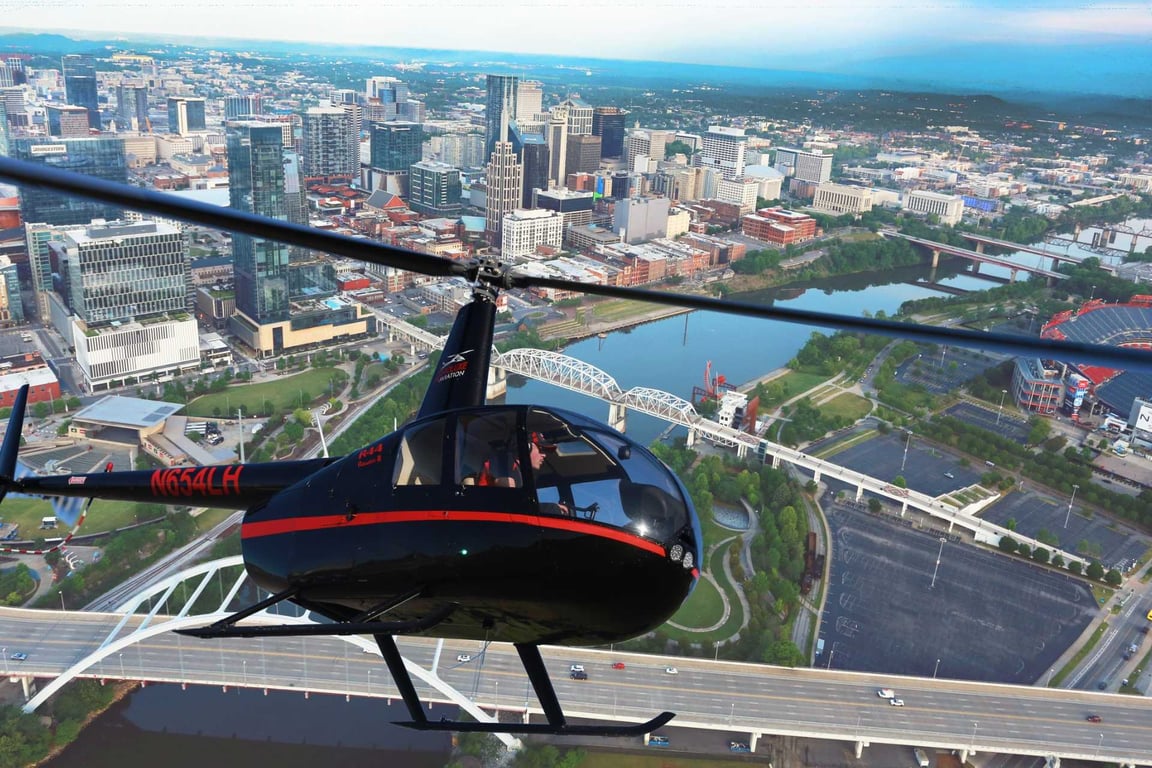 Premium Helicopter Over Downtown Nashville image