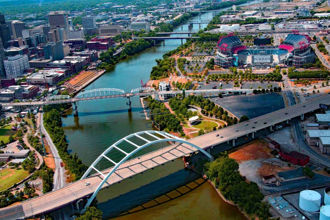 Premium Helicopter Over Downtown Nashville image