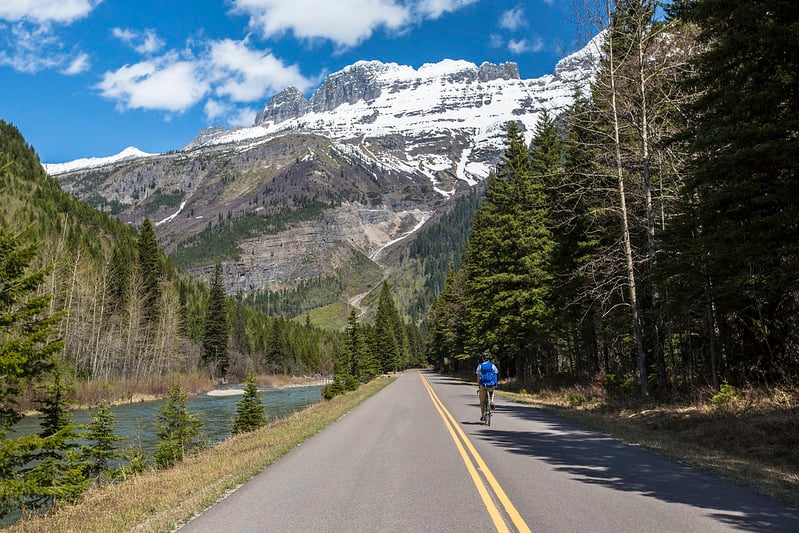 Cyclist on Going-to-the-Sun Road