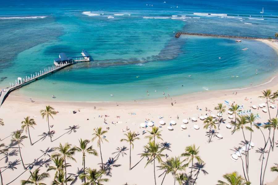 A beautiful view of the beach