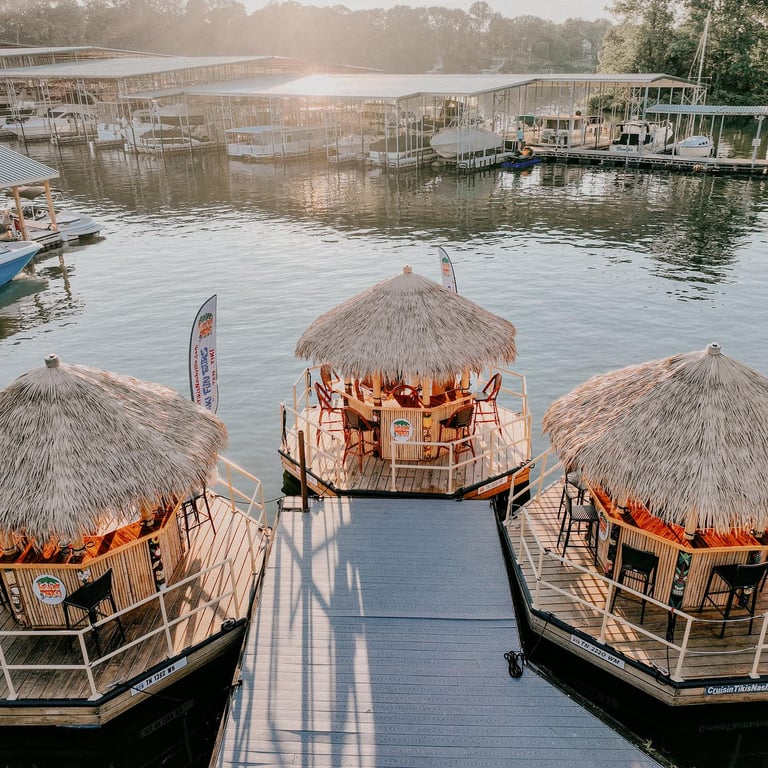 Tiki boats in the harbor