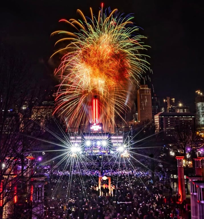 Fireworks and Music Note Drop at Nashville’s New Year’s Eve Big Bash