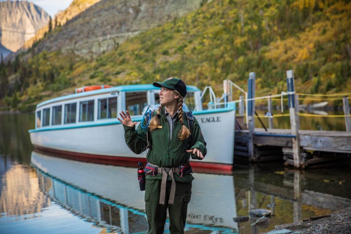 Boat in Glacier Park image