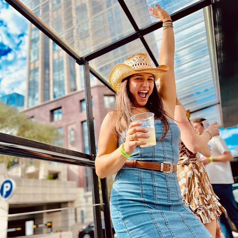 Girls having fun on Broadway in Nashville, TN