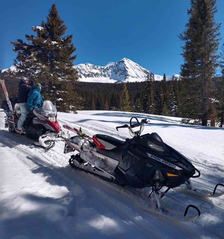 Snowmobile Assist Backcountry Ski Touring Tour Image 2
