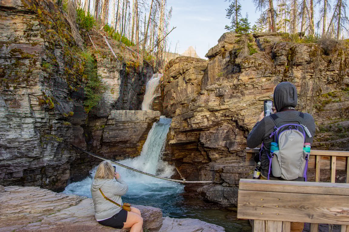 St. Mary Lake Boat Tour & Triple Waterfall Hike image