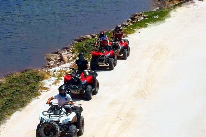 ATV on a jungle path near the Caribbean coast in Costa Maya, Mexico