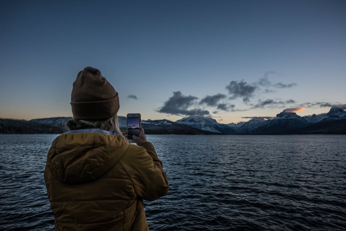 woman taking iphone photo from apgar 