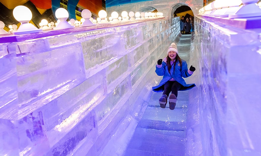 ICE event in Gaylord Opryland Hotel atrium at Christmas